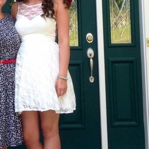 White lace formal dress